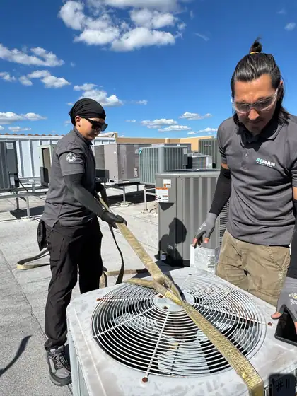 Rooftop condenser installation