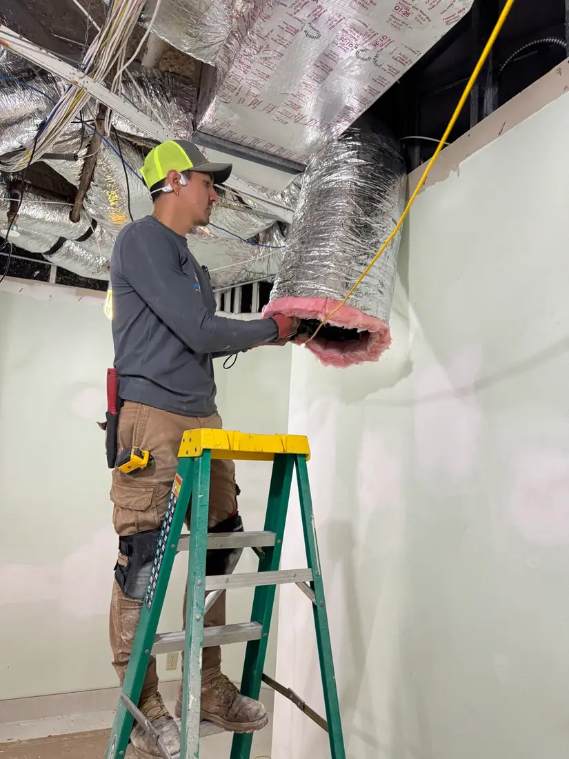 Ductwork going in on a commercial build
