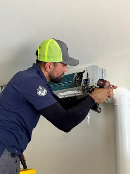 Mini split line set and drain work