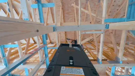 Air handler platform in a new home attic